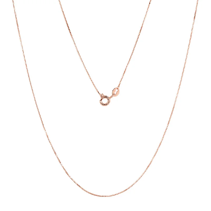 Women’s fancy necklace-50cm box chain in 10 carat rose gold