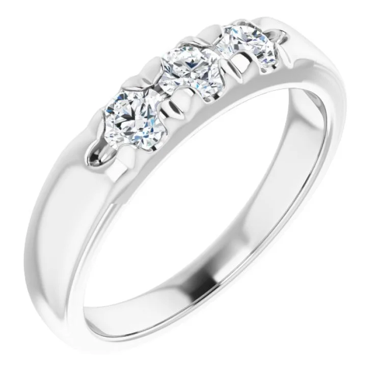 Women’s silver engagement ring-Platinum 1/2 CTW Natural Diamond Anniversary Band