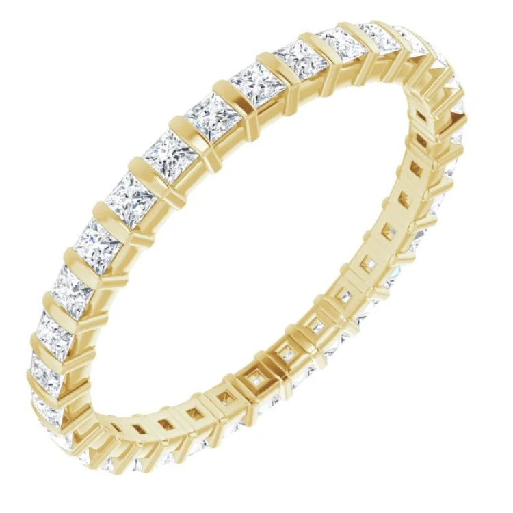 Women’s intricate wedding engagement ring-14K Yellow 3/4 CTW Diamond Eternity Band