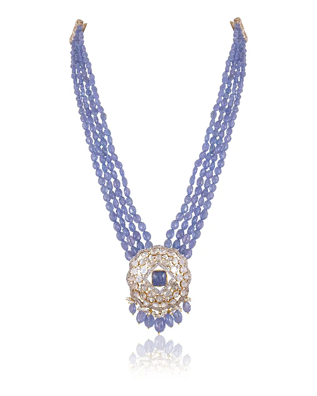 Women’s double-strand necklace-Amiya Polki And Diamond Bead Pendant