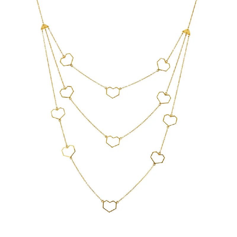 Women’s statement necklace-VARNIKA ARORA Contour- 22K Gold Plated Heart Layered Chain Neckpiece