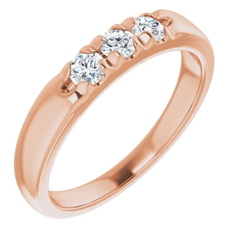 Women’s minimalistic engagement ring-14K Rose 1/3 CTW Lab-Grown Diamond Anniversary Band