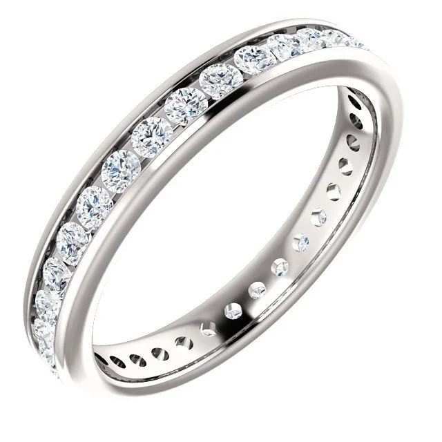 Women’s radiant-cut engagement ring-14KT GOLD 2/3 CTW DIAMOND CHANNEL-SET ETERNITY BAND