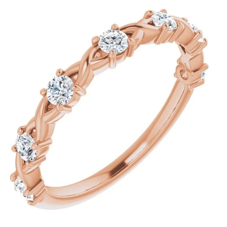 Women’s luxury engagement ring-14K Rose 3/8 CTW Natural Diamond Anniversary Band