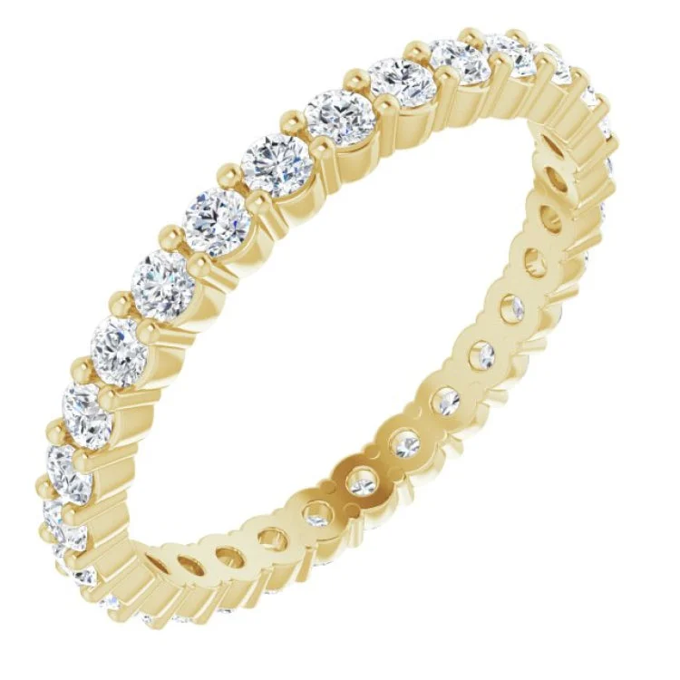 Women’s timeless engagement ring-14K Yellow 3/4 CTW Natural Diamond Eternity Band Size 8