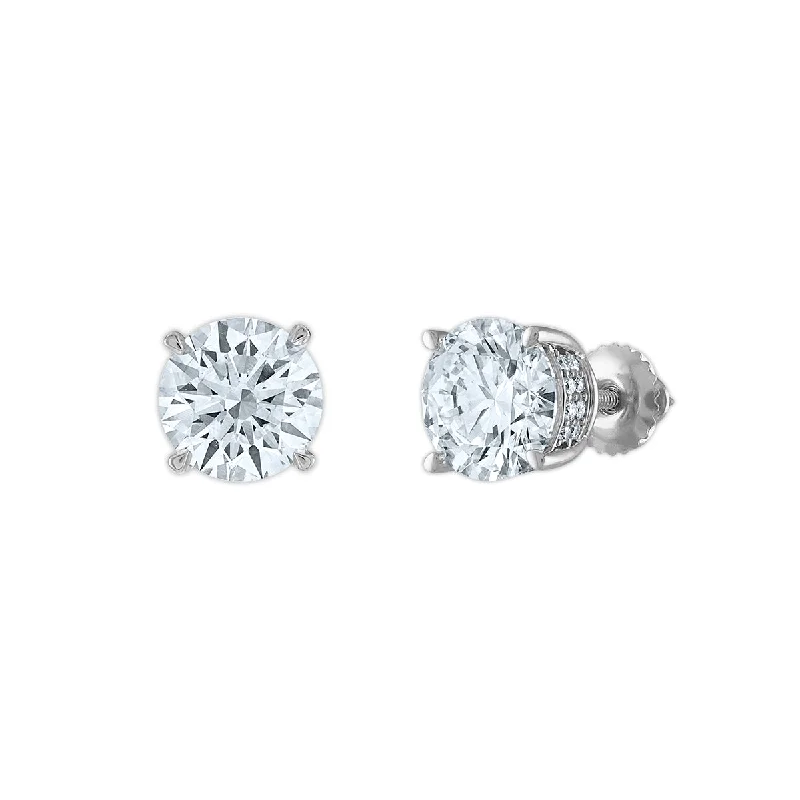 Women’s oval stud earrings-EcoLove 5 CTW Lab Grown Diamond Stud Earrings in 14KT White Gold