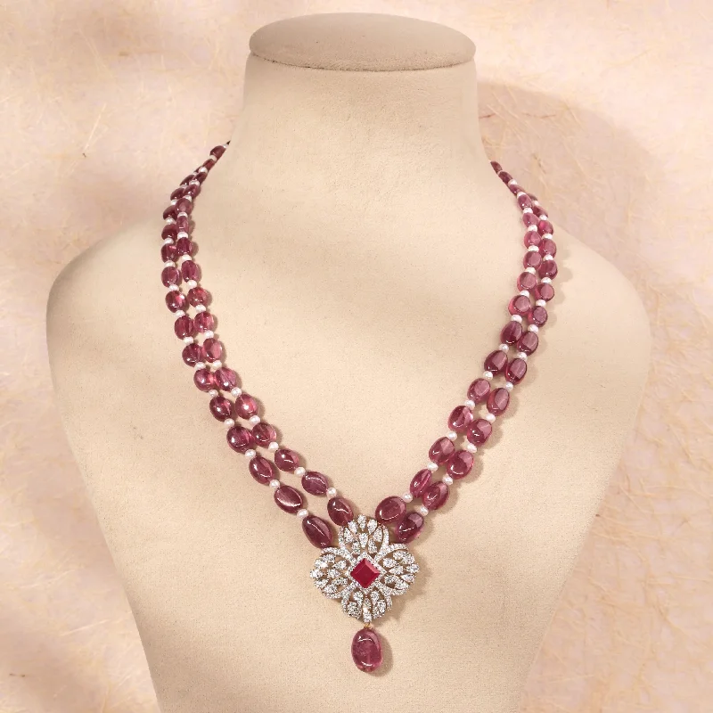 Women’s sparkling necklace-Diamond Bead Pendant