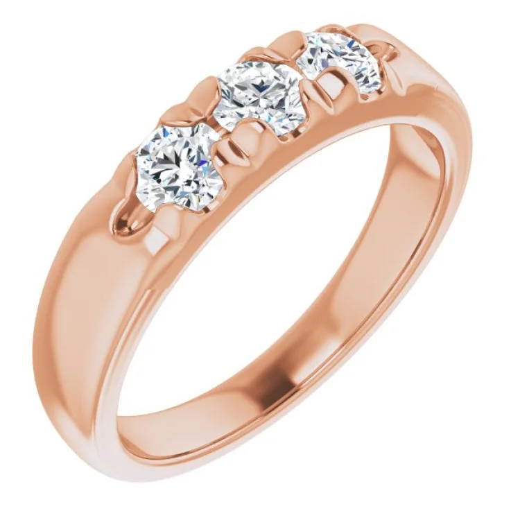 Women’s eco-friendly engagement ring-14K Rose 5/8 CTW Natural Diamond Anniversary Band