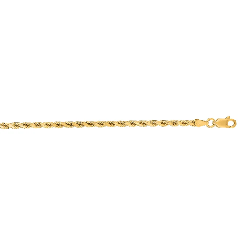 Women’s yellow gold engagement ring-14K Gold 3.5mm Diamond Cut Royal Rope Chain