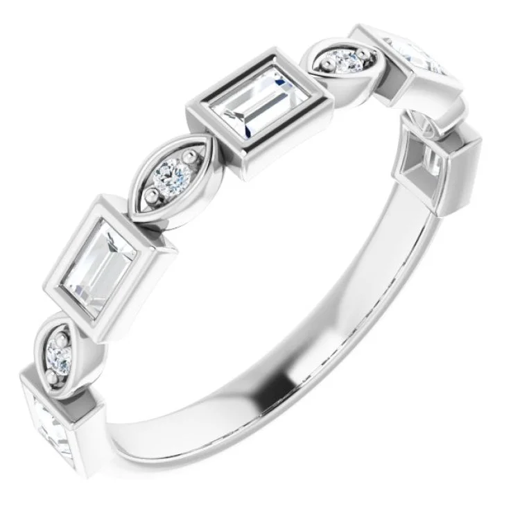 Women’s personalized engagement ring-Platinum 1/2 CTW Natural Diamond Anniversary Band