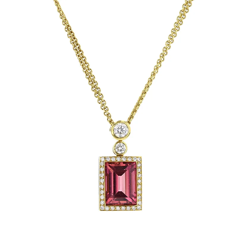 Women’s bridal necklace-Hans D. Kreiger Tourmaline and Diamond Pendant