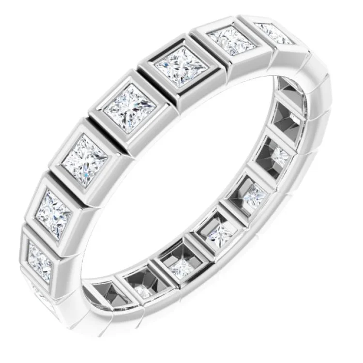 Women’s sapphire engagement ring-Platinum 9/10 CTW Diamond Eternity Band