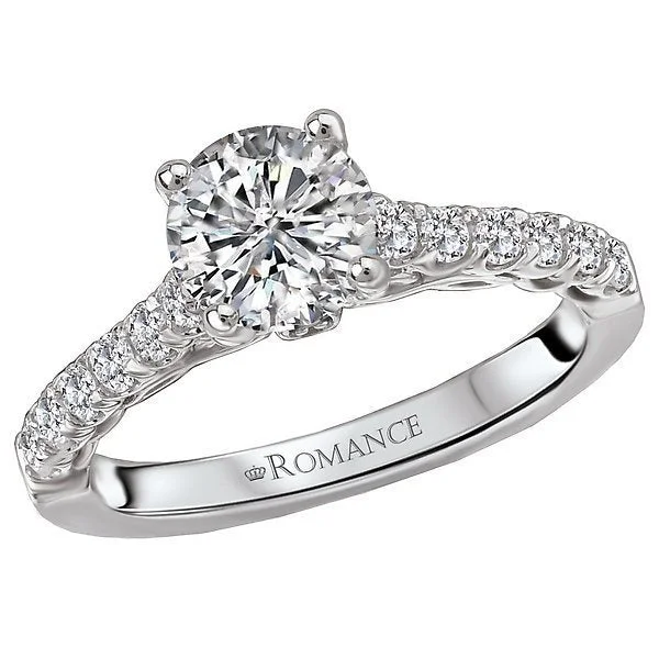 Women’s platinum and gold engagement ring-14KT Gold 3/8 CTW Diamond Accent Setting for 1 CT Round