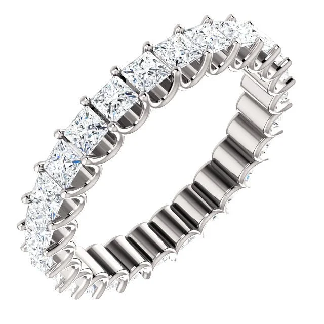 Women’s timeless engagement ring-14KT GOLD 2 1/2 CTW PRINCESS DIAMOND SHARED U-PRONG ETERNITY BAND