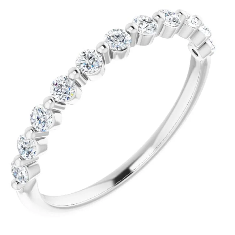 Women’s cushion cut engagement ring-14K White 1/3 CTW Natural Diamond Anniversary Band