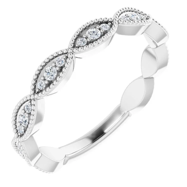 Women’s timeless engagement ring-14K White 1/5 CTW Natural Diamond Infinity Anniversary Band