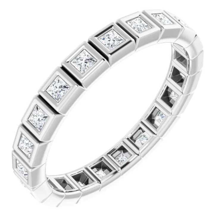 Women’s solitaire engagement ring-Platinum 1/2 CTW Diamond Eternity Band