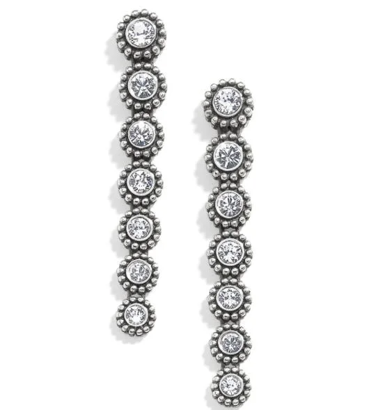 Women’s crystal drop earrings-Twinkle Post Drop Long Earrings