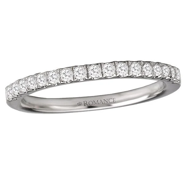 Women’s simple engagement ring-14KT WHITE GOLD 1/4 CTW DIAMOND MICRO-SET 17 STONE BAND