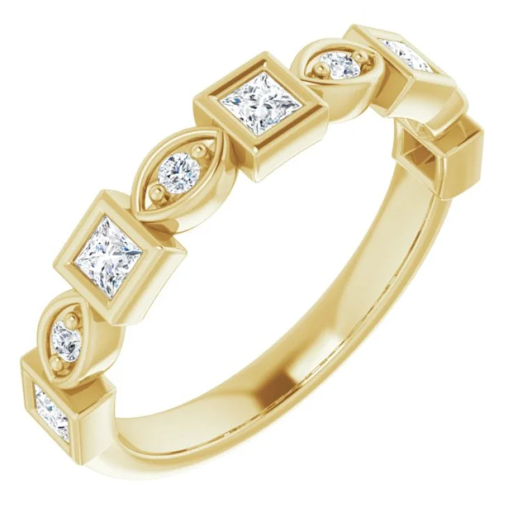 Women’s sapphire diamond engagement ring-14K Yellow 3/8 CTW Natural Diamond Anniversary Band