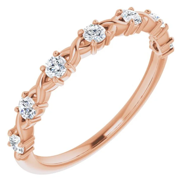 Women’s luxurious engagement ring-14K Rose 1/3 CTW Natural Diamond Anniversary Band