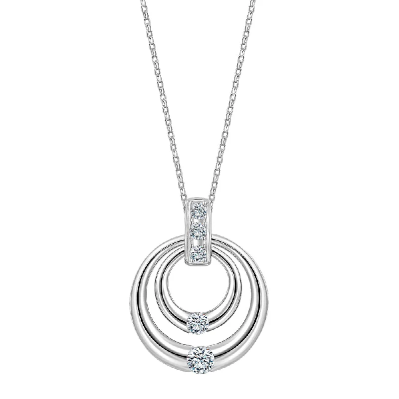 Women’s customized necklace-Round Brilliant pendant with 0.27 carats* of diamond simulants in sterling silver