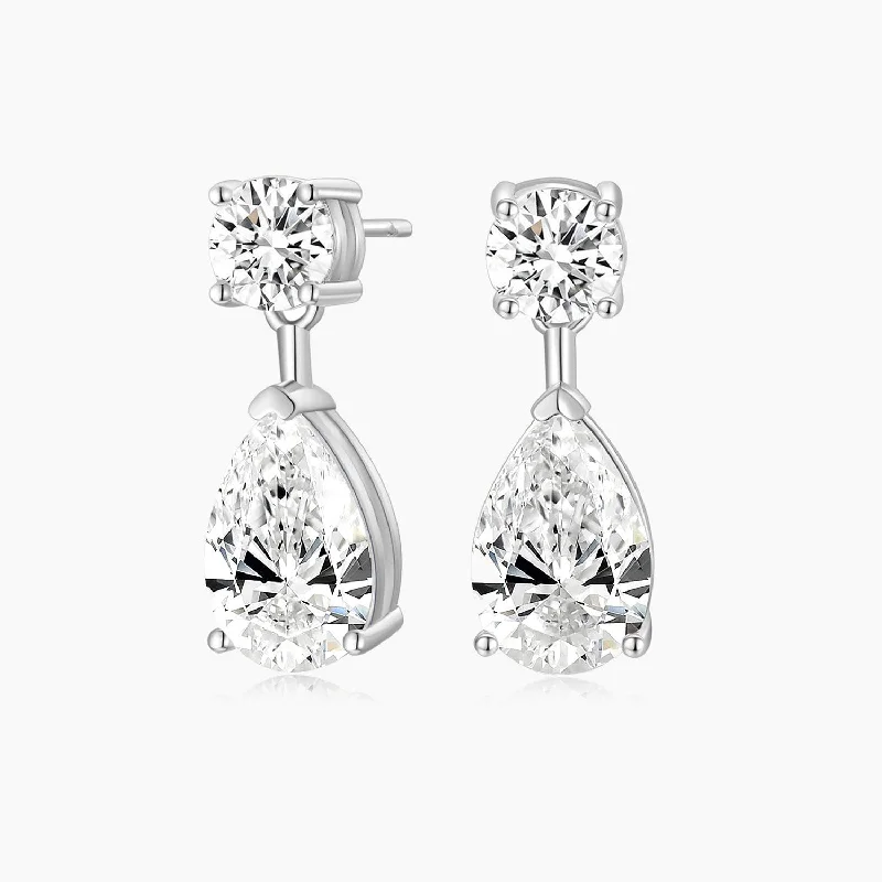 Women’s bridal diamond earrings-Dangling Teardrop Earrings