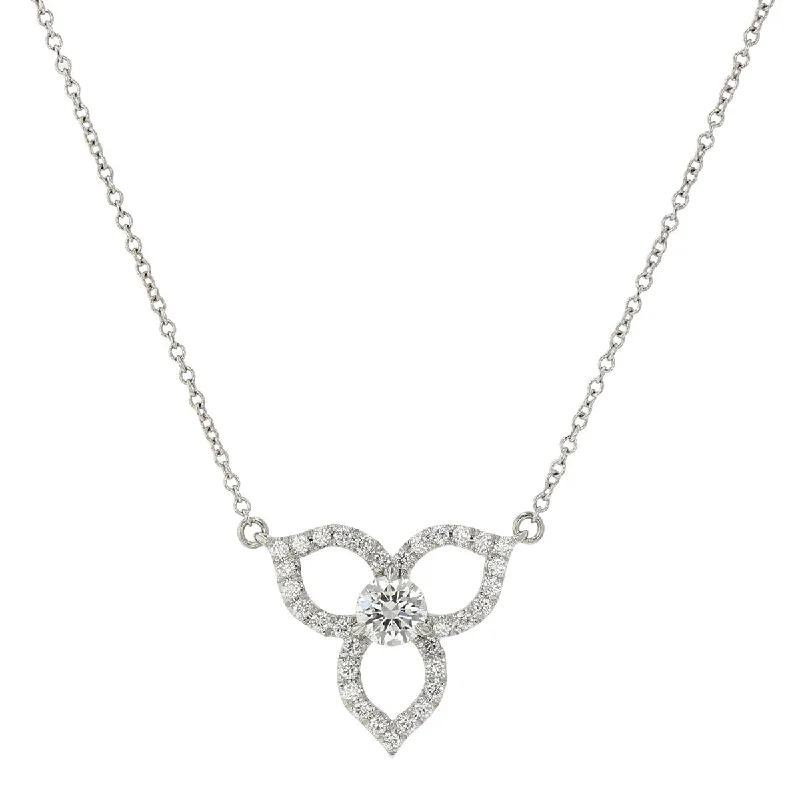 Women’s heirloom necklace-Diamond Flower Petal Pendant