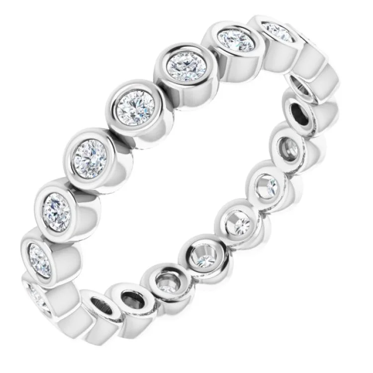 Women’s white gold solitaire engagement ring-14K White 3/8 CTW Diamond Eternity Band