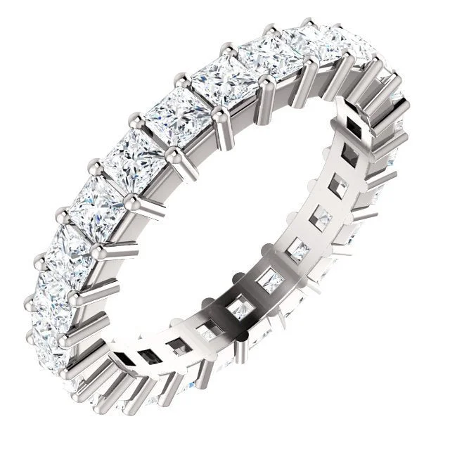 Women’s three-stone engagement ring-14KT GOLD 2 1/2 CTW PRINCESS DIAMOND SHARED PRONG ETERNITY BAND