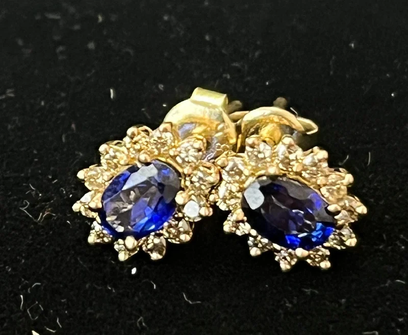 Women’s diamond dangling earrings-$299 Clearance 14 Karat Sapphire Earrings