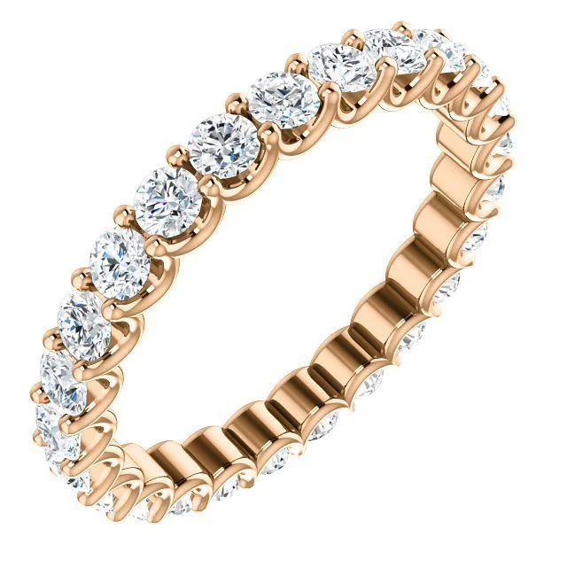 Women’s white gold engagement ring-14KT GOLD 1 1/2 CTW DIAMOND SHARED U-PRONG ETERNITY BAND