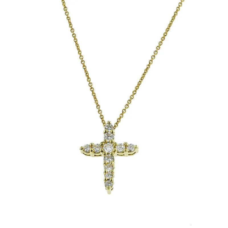 Women’s locket necklace-18K Diamond Cross Pendant