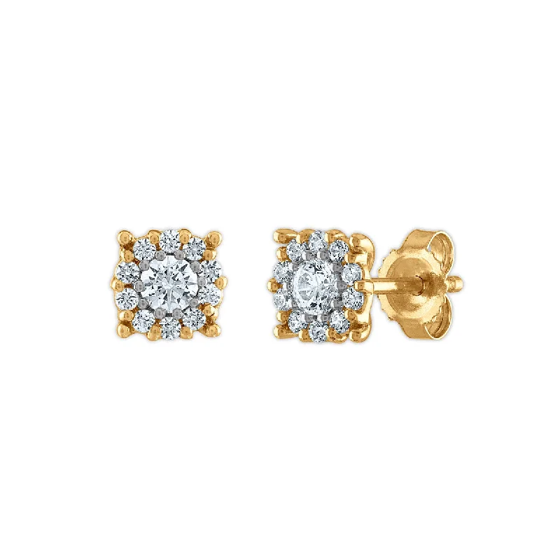 Women’s gold earrings-Red Hot Deal 1/2 CTW Lab Grown Diamond Earrings in 10KT Gold