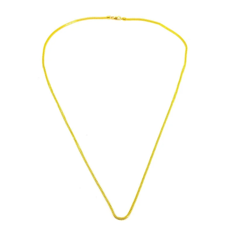 Women’s infinity pendant necklace-22K Yellow Gold Chain W/ 26 Inch Textured Curb Link Pattern