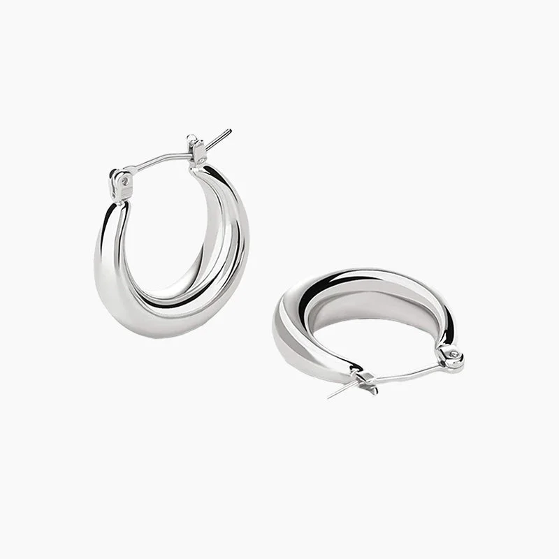 Women’s emerald drop earrings-Thick Hoop Earrings For Women