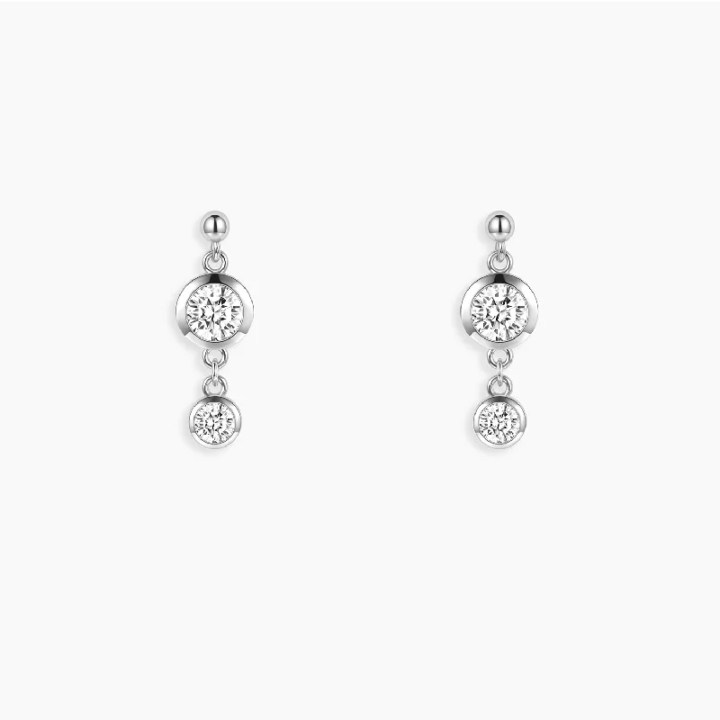 Women’s oval earrings-Double Moissanite Thick Hoop Earrings