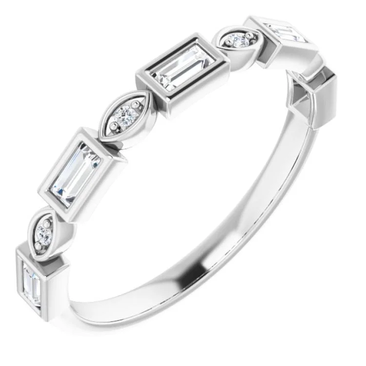 Women’s luxury engagement ring-Platinum 1/5 CTW Natural Diamond Anniversary Band