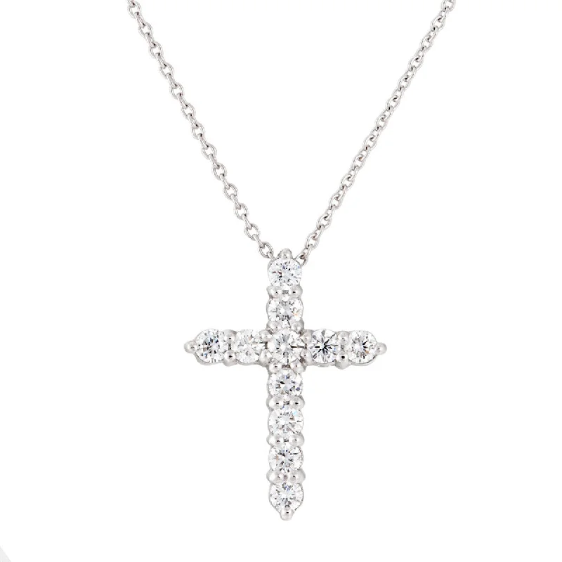 Women’s spiral necklace-Cross Pendant with Diamonds