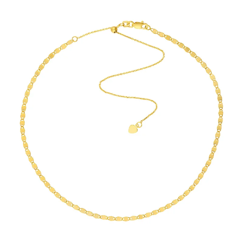 Women’s layered necklace-14k Gold Valentino Chain Adjustable Choker