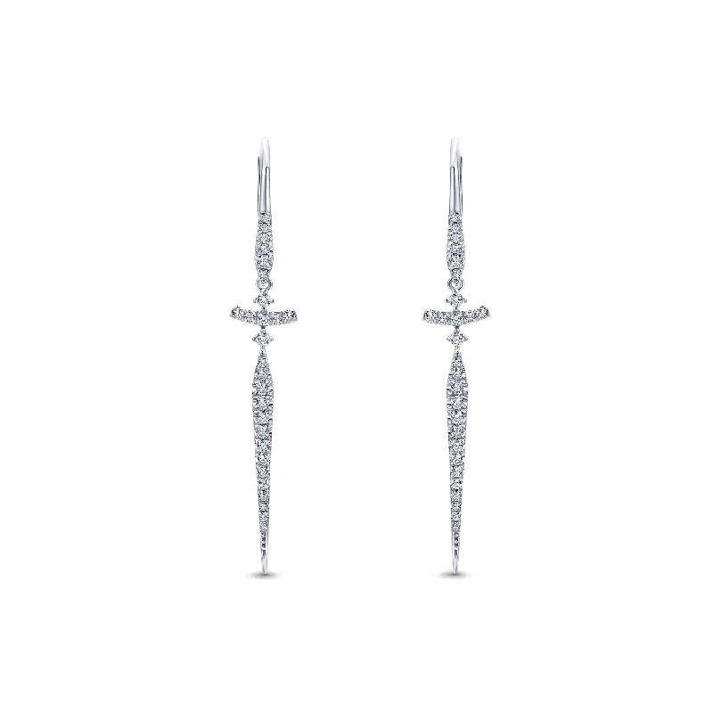 Women’s statement earrings-14K White Gold Fashion Earrings