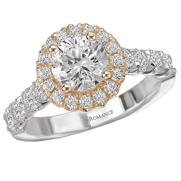 Women’s intricate wedding engagement ring-14KT 3/4 CTW Diamond Round Halo Setting for 1 CT Round