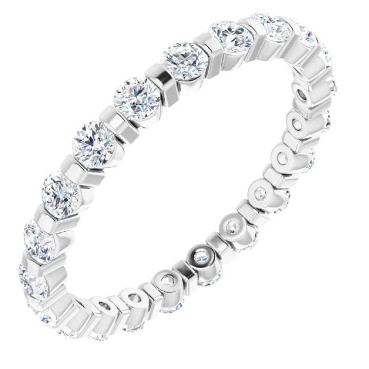 Women’s diamond halo engagement ring-14K White 3/4 CTW Diamond Eternity Band