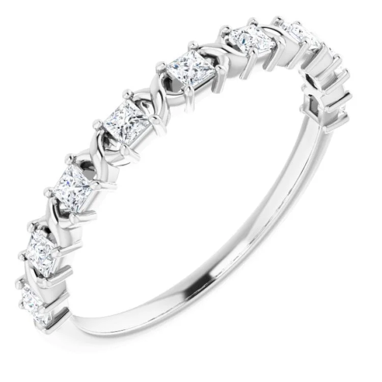 Women’s radiant diamond engagement ring-14K White 1/3 CTW Natural Diamond Anniversary Band