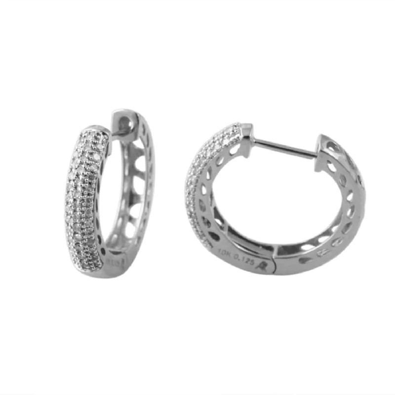 Women’s diamond earrings-1/4 CTW Diamond Hoop Earrings in 10KT White Gold