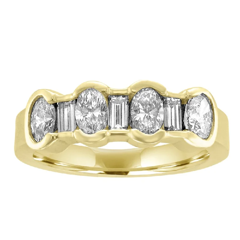 Women’s silver engagement ring-14KT YELLOW GOLD 1.25 CTW DIAMOND BAND