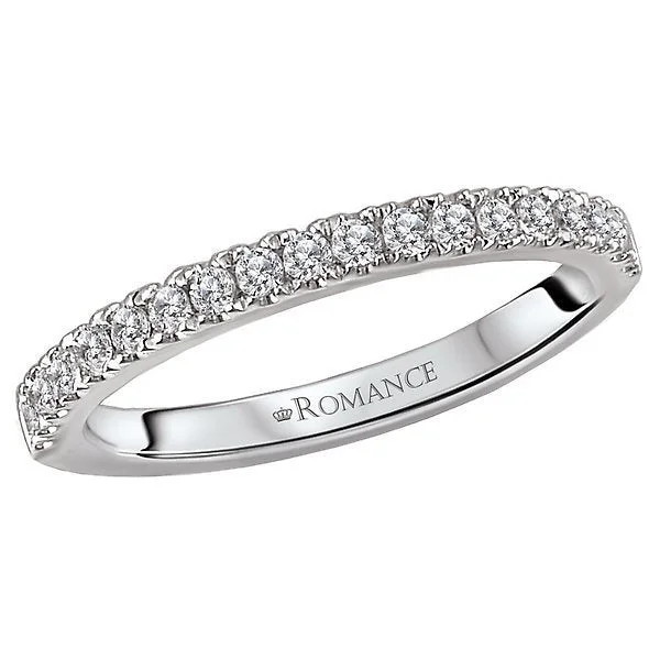 Women’s double band engagement ring-14KT WHITE GOLD 1/3 CTW ROUND DIAMOND 19 STONE BAND