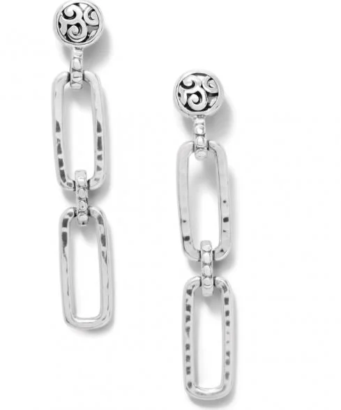 Women’s crystal earrings-Mingle Links Post Drop Earrings