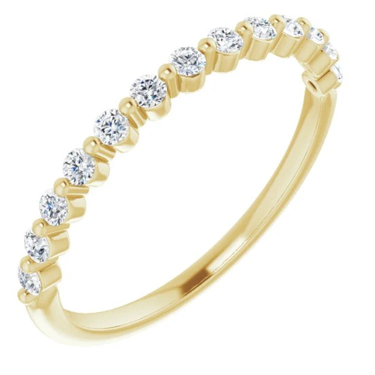 Women’s rose gold diamond engagement ring-14K Yellow 1/5 CTW Natural Diamond Anniversary Band