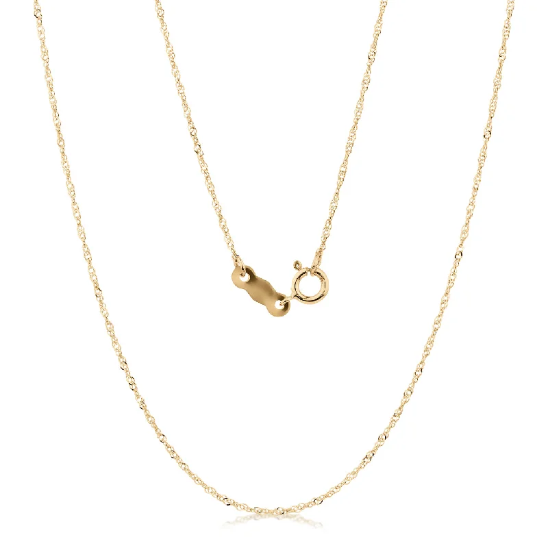 Women’s crystal pendant necklace-45CM singapore chain in 10 carat yellow gold